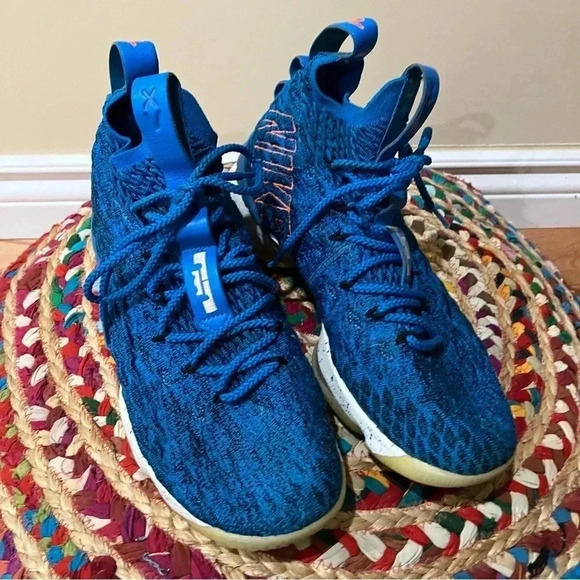 Nike Lebron XV 15 Hardwood Classics Blue  Sneakers - Picture 2 of 9